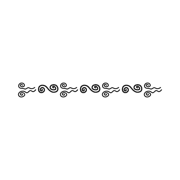 Abstracto línea de borde dibujada a mano arte vintage garabateado vectorial pincel y trazo de lápiz elemento de diseño para divisor de marco en una ilustración de glifo