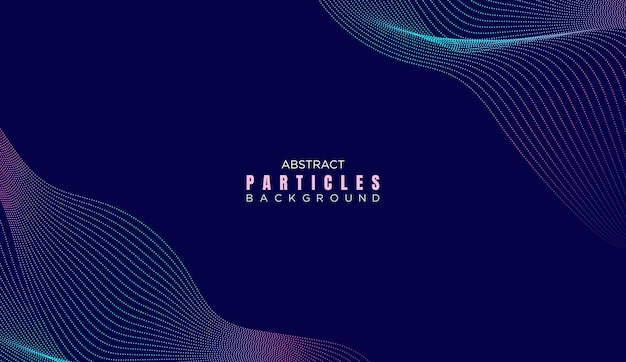 Abstracto Línea de flujo de puntos Ondas curvas suaves Fondo de partículas Tecnología geométrica Línea Onda semitono Punto de fondo Concepto para ciencia Música portada Sitio web encabezado presentación pancarta