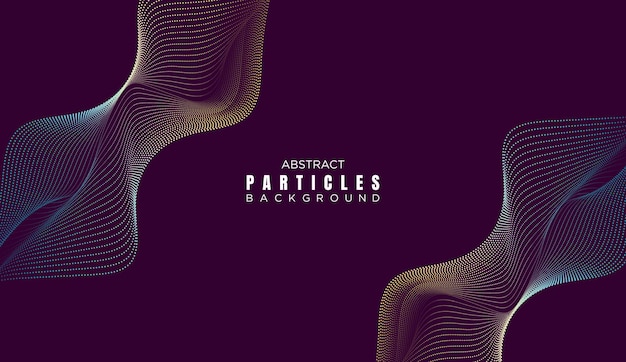 Abstracto Línea de flujo de puntos Ondas curvas suaves Fondo de partículas Tecnología geométrica Línea Onda semitono Punto de fondo Concepto para ciencia Música portada Sitio web encabezado presentación pancarta