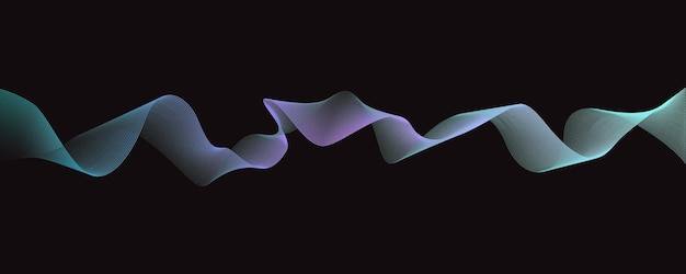 Abstracto Línea de fondo de estilo futurista Patrón de onda fluida Curva tridimensional de medio tono Vector de tecnología c