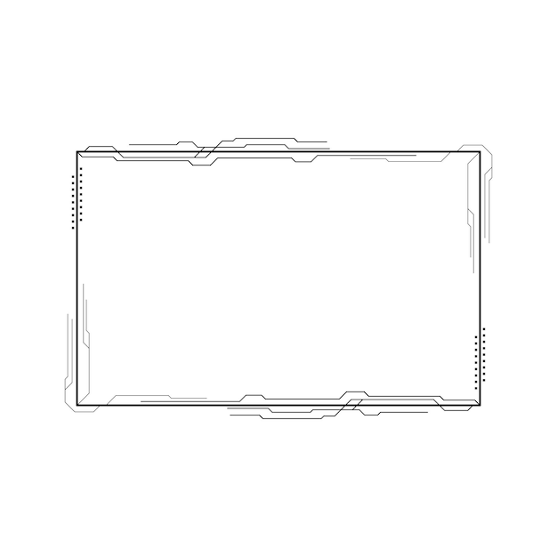 Abstracto de línea negra simple marco rectangular dibujado elemento de contorno dibujo de estilo de diseño vectorial