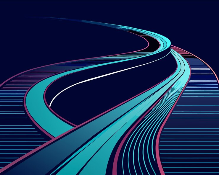 Vector abstracto línea de neón fondo geométrico futurista colorido hermoso increíble irreal