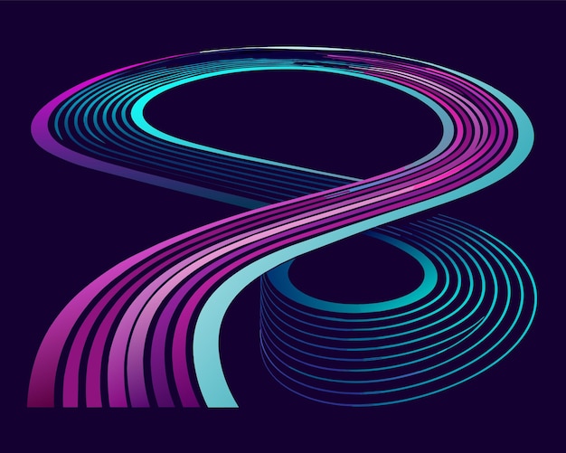 Abstracto línea de neón fondo geométrico futurista colorido hermoso increíble irreal