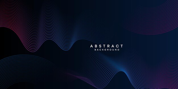 Abstracto Línea ondulante Tecnología de partículas Fondo líneas de onda brillantes fondo Gradiente moderno con círculos brillantes líneas decoración para portada de folleto cartel encabezado de sitio web