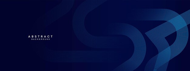 Abstracto Líneas de círculos azul oscuro Tecnología Fondo Gradiente azul Líneas brillantes Forma geométrica