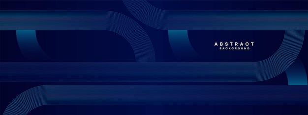 Abstracto Líneas de círculos azul oscuro Tecnología Fondo Gradiente azul Líneas brillantes Forma geométrica