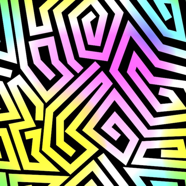 Abstracto líneas coloridas patrón moda ornamento negro verde franja fondo patrón sin costuras