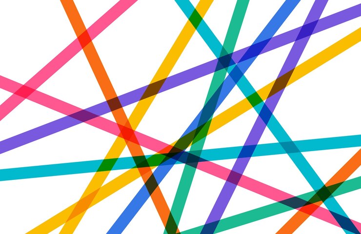 Vector abstracto de líneas cruzadas de colores vector de fondo