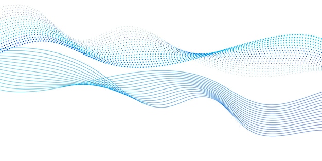 Abstracto Líneas de onda azul en fondo blanco