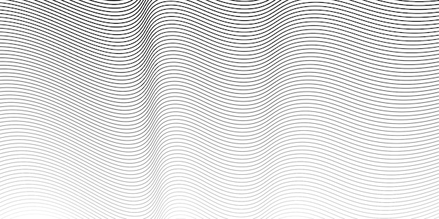 Abstracto Líneas onduladas negras Ilustración vectorial de fondo blanco