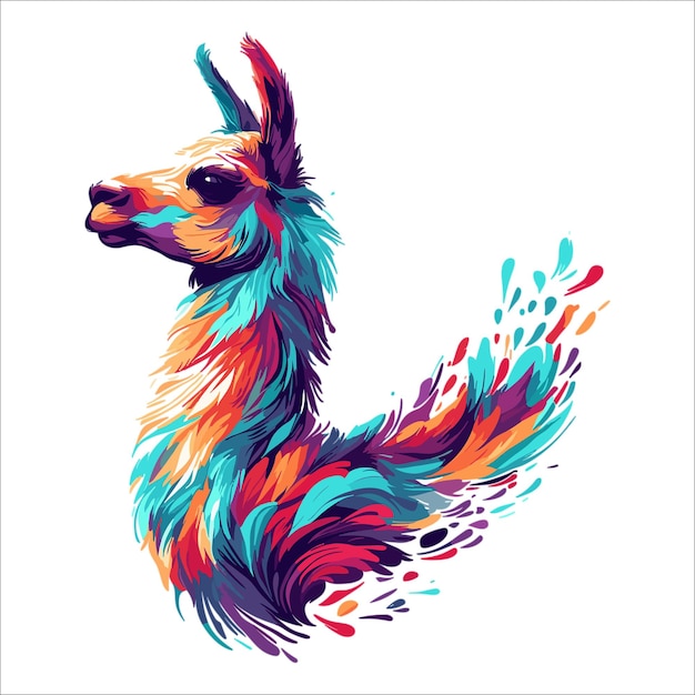 Vector abstracto llama pinturas multicolores dibujo de color ilustración vectorial fondo blanco