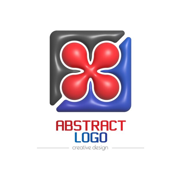 Abstracto logotipo 3d Una plantilla para una pegatina de identificación de marca pegatina o pictograma icona de red social idea de diseño corporativo