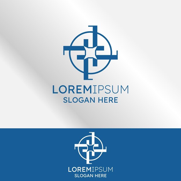 Abstracto Logotipo de la brújula con la letra J
