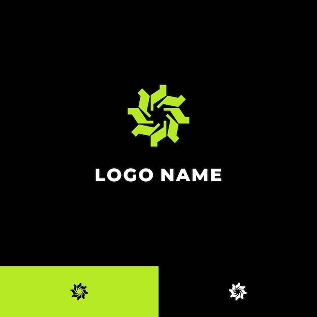 Abstracto Logotipo circular verde