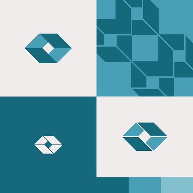 Abstracto Logotipo Concepto de rombo moderno Forma geométrica