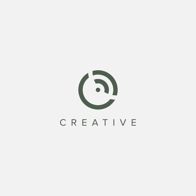 Abstracto Logotipo de conexión de la letra C con señal wifi