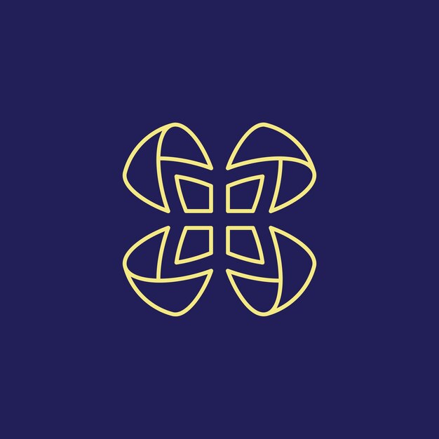 Abstracto logotipo de cuatro elementos adecuado para comunidades y empresas
