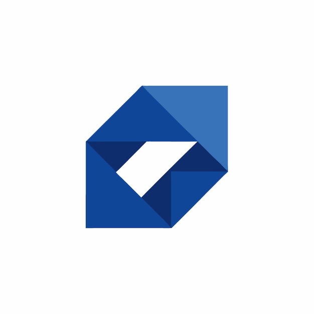 Abstracto Logotipo del cubo geométrico azul