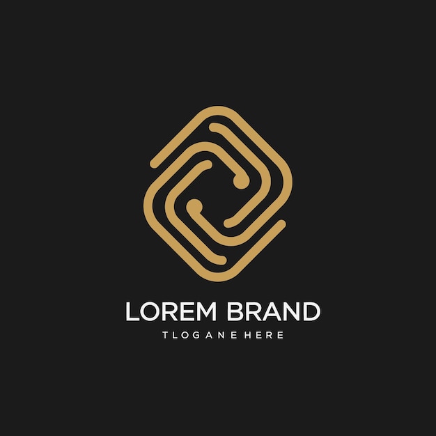 Abstracto Logotipo geométrico de oro