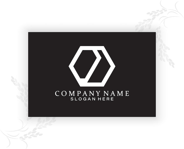 Abstracto Logotipo hexagonal en fondo negro para la marca de la empresa