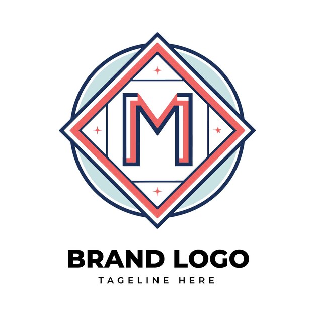 Abstracto Logotipo M para la identidad corporativa