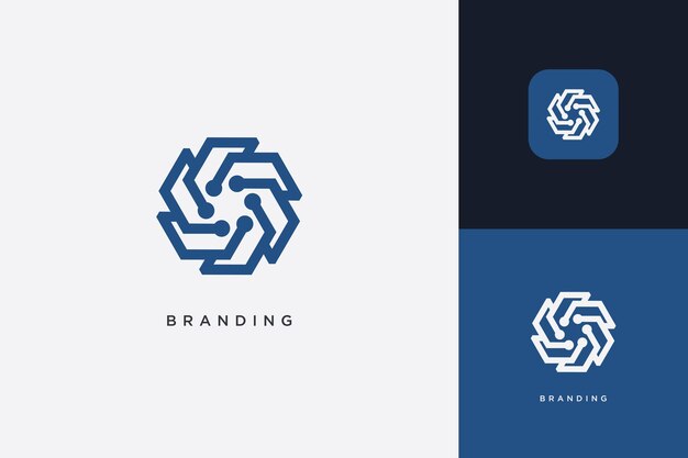 Abstracto Logotipo de la marca de aplicaciones digitales