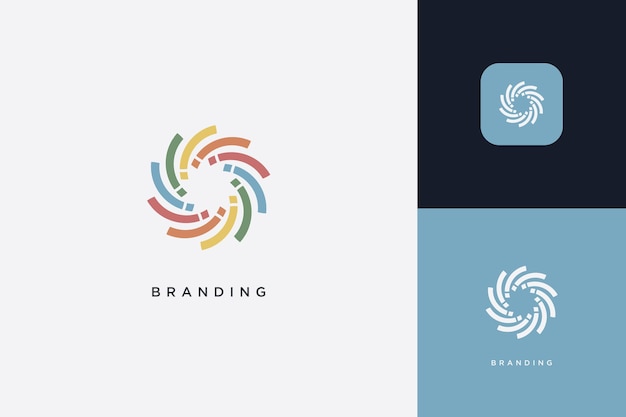 Abstracto Logotipo de la marca de aplicaciones digitales