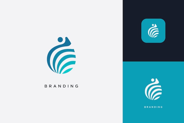 Abstracto Logotipo de la marca de aplicaciones digitales