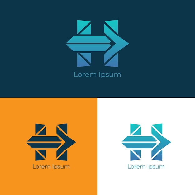 Abstracto El logotipo moderno de la flecha H
