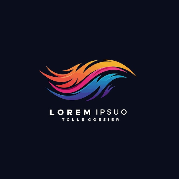 Abstracto Logotipo de la Ola de Fuego