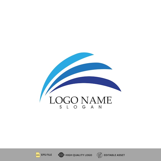 Abstracto Logotipo de la onda azul para la marca