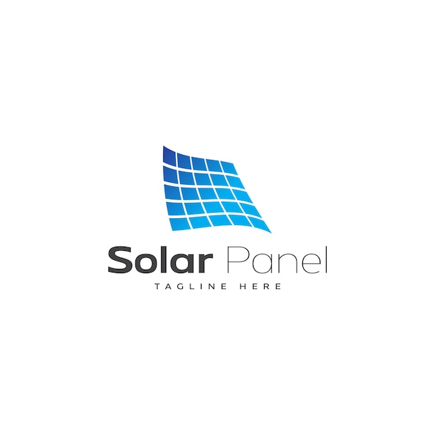 Vector abstracto logotipo de panel solar azul diseños inspiración aislada en fondo blanco