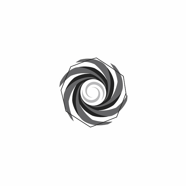 Abstracto El logotipo del remolino hexagonal