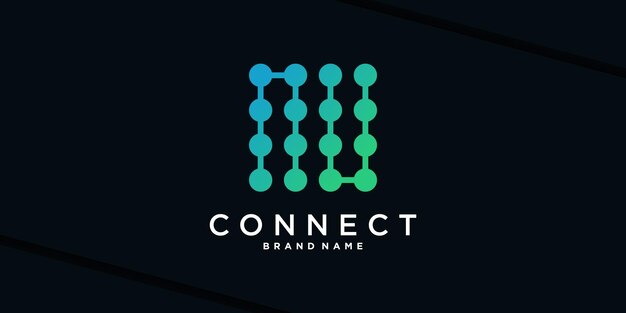 Abstracto logotipo de tecnología molecular Forma cuadrada creativa Icono moderno Vector Premium