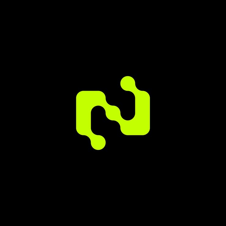Vector abstracto logotipo tecnológico letra n