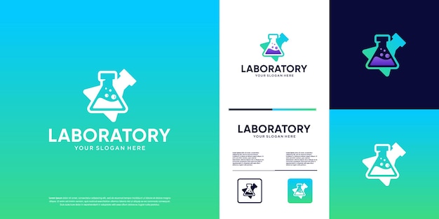 Abstracto logotipo de vaso líquido químico ciencia digital estructura genética plantilla gráfica vectorial