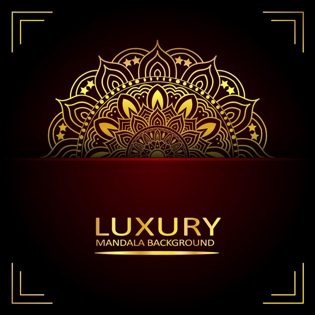 Abstracto lujo de oro mandala concepto de diseño de fondo de la invitación de boda