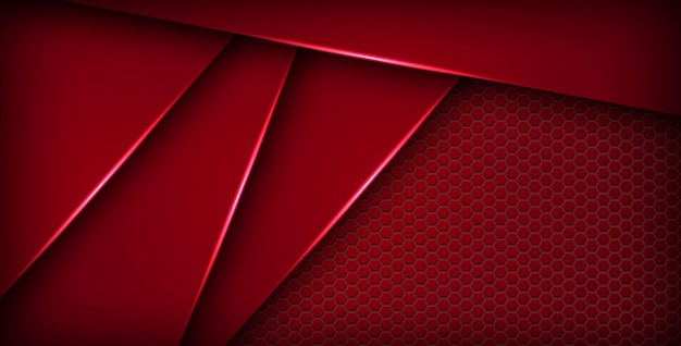 Abstracto luz roja fondo gradiente formas color rojo patrón de malla hexágono decoración vector eps10
