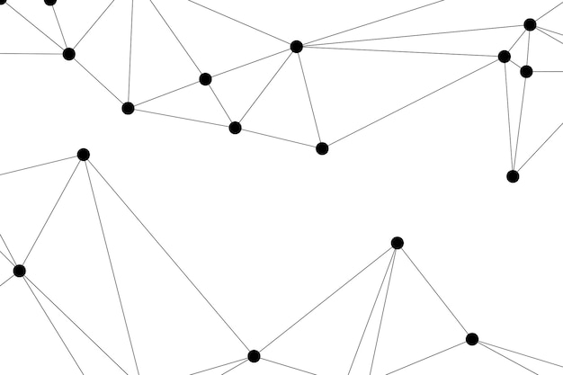 Abstracto malla poligonal con nodos negros y líneas delgadas creando un patrón de red geométrica minimalista