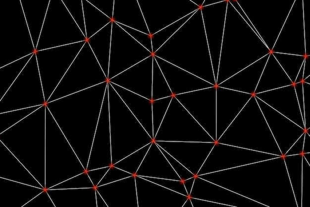 Abstracto malla poligonal con nodos negros y líneas delgadas creando un patrón de red geométrica minimalista