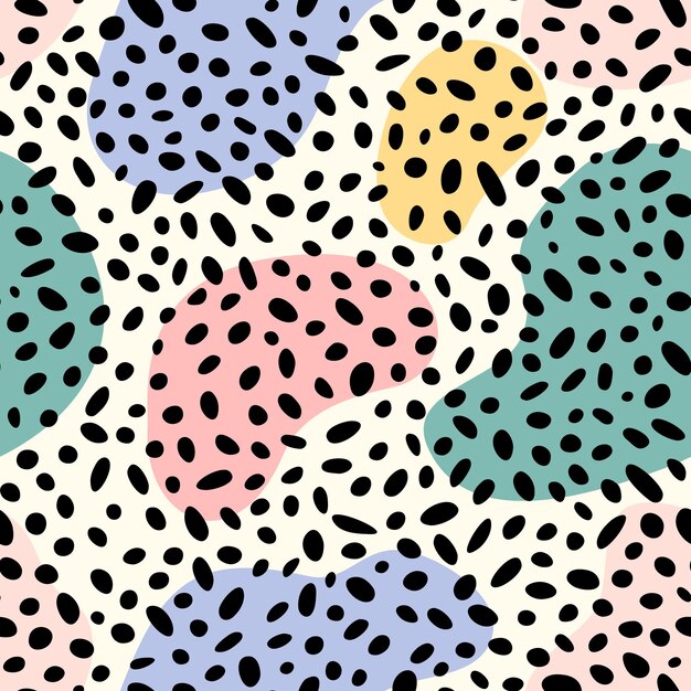 Abstracto manchas irregulares de pincel impresión de piel de animales salvajes patrón vectorial sin costuras geométrico simple