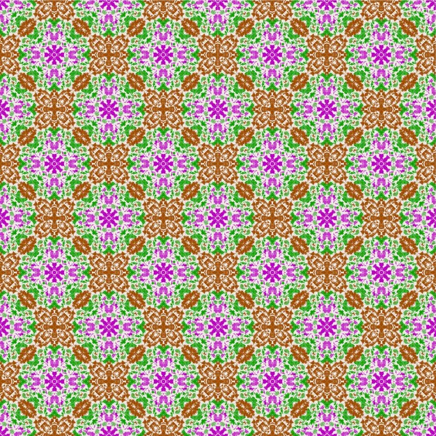 Abstracto marrón rosa y verde flor tracería tela étnica de patrones sin fisuras fondo floral estrella decoración textil arte moda diseño