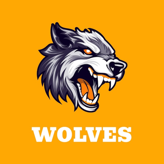 Abstracto La mascota del lobo es el logotipo de los juegos de eSports