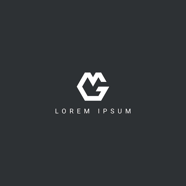 Abstracto MG GM letra simple estilo minimalista diseño de logotipo de negocio elemento vectorial