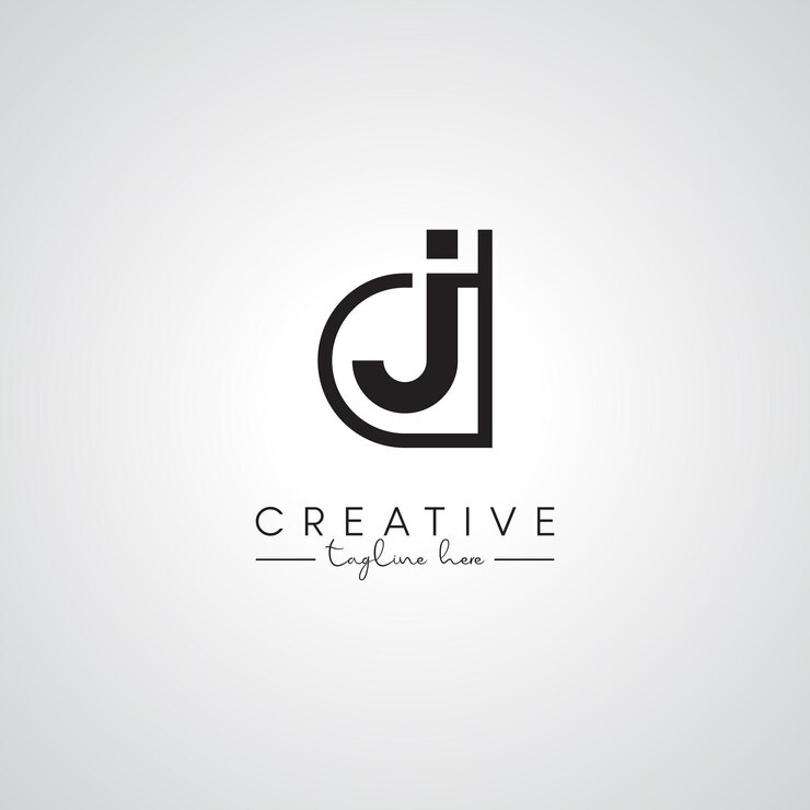 Vector abstracto minimal artístico letra dj jd diseño del logotipo basado en la letra inicial vector del logotipo