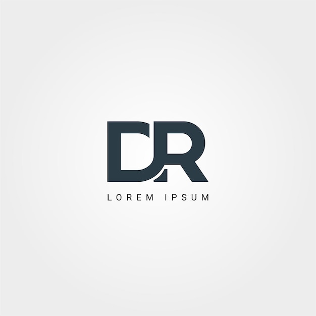 Abstracto Minimal Artístico Letra DR RD Diseño del logotipo Basado en la letra inicial Símbolo del logotipo