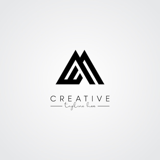 Abstracto Minimal Artístico Letra EM ME Diseño del logotipo Basado en la letra inicial Símbolo del logotipo