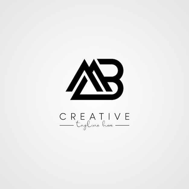 Abstracto Minimal Artístico Letra MB BM Diseño del logotipo Basado en la letra inicial Vector del logotipo