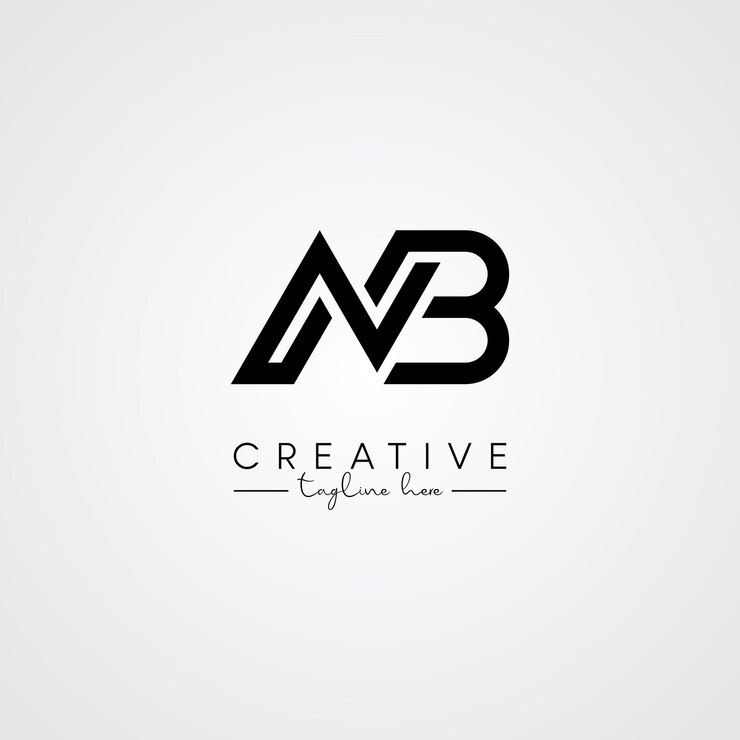 Vector abstracto minimal artístico letra nb bn diseño del logotipo basado en la letra inicial símbolo del logotipo