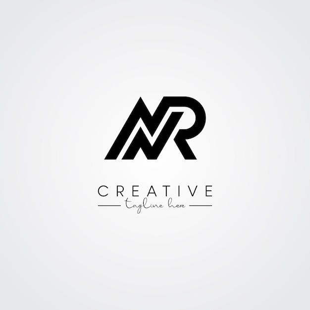 Abstracto Minimal Artístico Letra RN NR Diseño del logotipo Basado en la letra inicial Vector del logotipo
